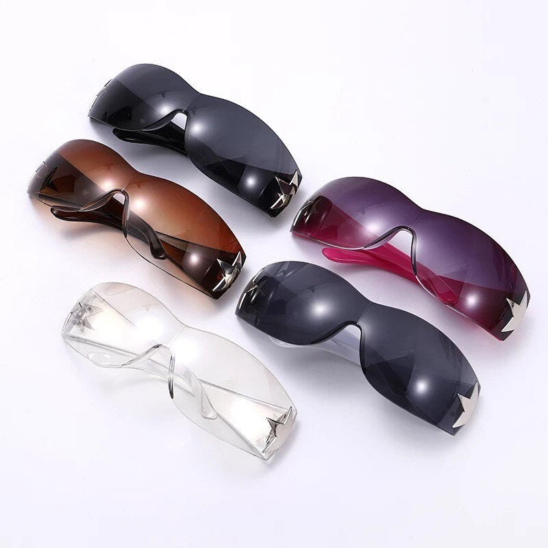 Punk Sports Sunglasses| Women Men|Brand Designer Wrap Around Sun Glasses |UV400 Goggles Shades |One Piece Fashion Eyewear