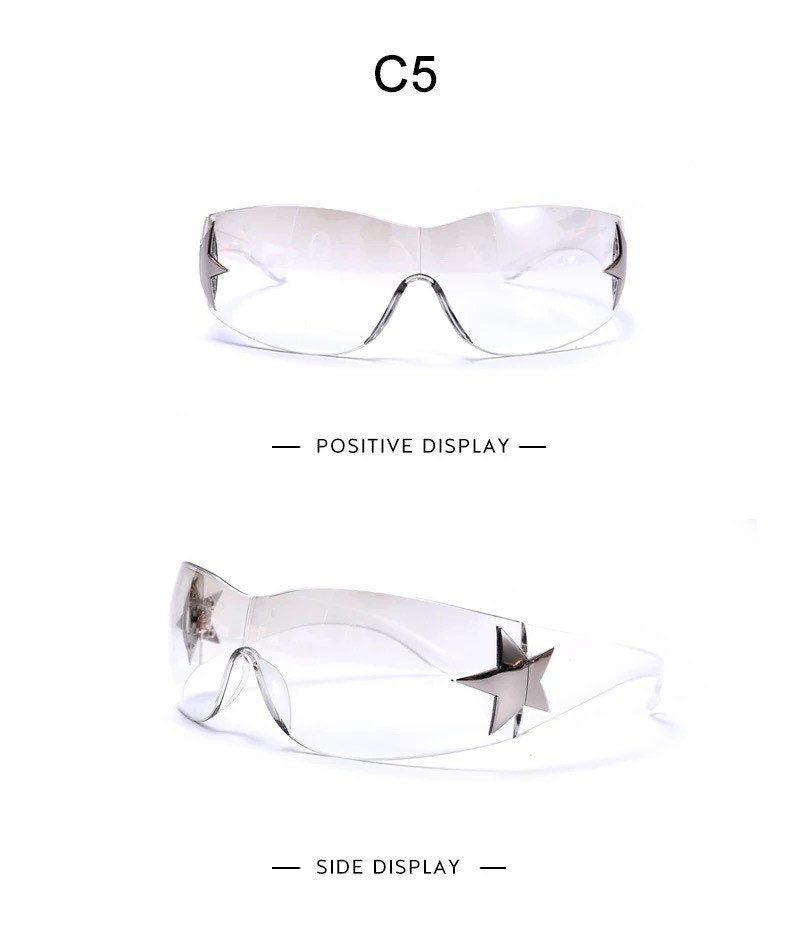 Punk Sports Sunglasses| Women Men|Brand Designer Wrap Around Sun Glasses |UV400 Goggles Shades |One Piece Fashion Eyewear