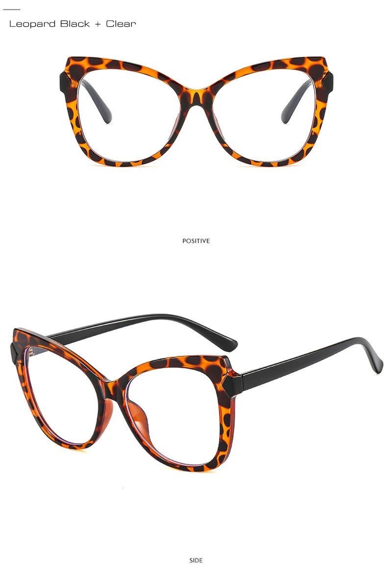 Fashion TR90 Cat Eye |Women Men| Double Color Glasses Frame |Retro Spring Hinge Clear |Anti-Blue Light Eyewear |Optical Frame