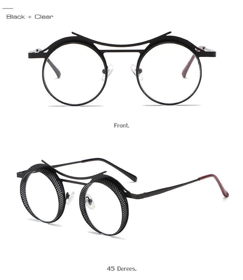 Retro Round Hollow Steampunk Sunglasses |Women Men| Fashion Gradient Mirror Shades UV400 |Punk Sun Glasses