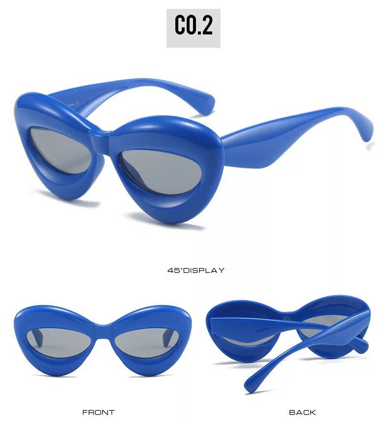 Unique Candy Color Sexy Lip Y2k Sunglasses |Women Men| Cool Triangle Oval Eyewear|Party Glasses Decoration UV400