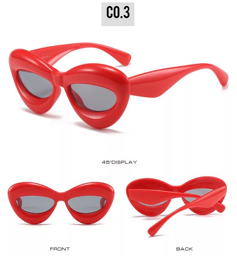 Unique Candy Color Sexy Lip Y2k Sunglasses |Women Men| Cool Triangle Oval Eyewear|Party Glasses Decoration UV400