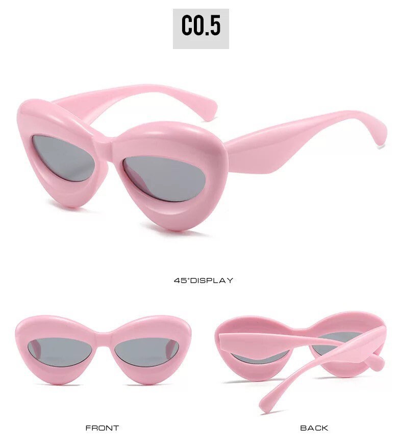 Unique Candy Color Sexy Lip Y2k Sunglasses |Women Men| Cool Triangle Oval Eyewear|Party Glasses Decoration UV400
