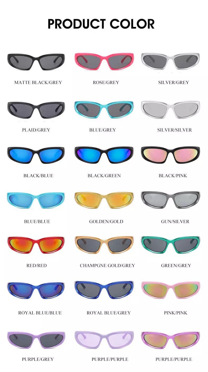 Retro Y2K Style |Women Men|Cat Eye Sunglasses Fashion Colorful Mirror Goggles |Punk Sports Sun Glasses| Uv400 Glassed Frames
