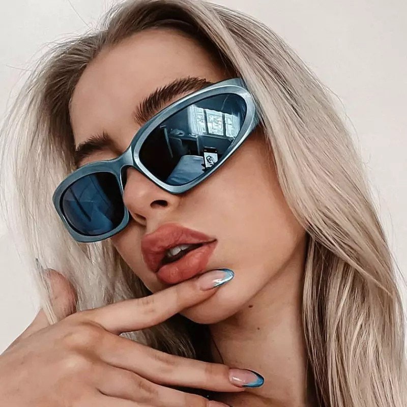 Retro Y2K Style |Women Men|Cat Eye Sunglasses Fashion Colorful Mirror Goggles |Punk Sports Sun Glasses| Uv400 Glassed Frames