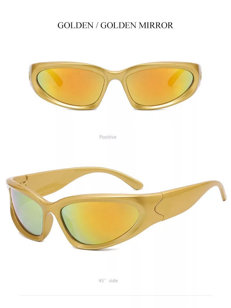 Retro Y2K Style |Women Men|Cat Eye Sunglasses Fashion Colorful Mirror Goggles |Punk Sports Sun Glasses| Uv400 Glassed Frames