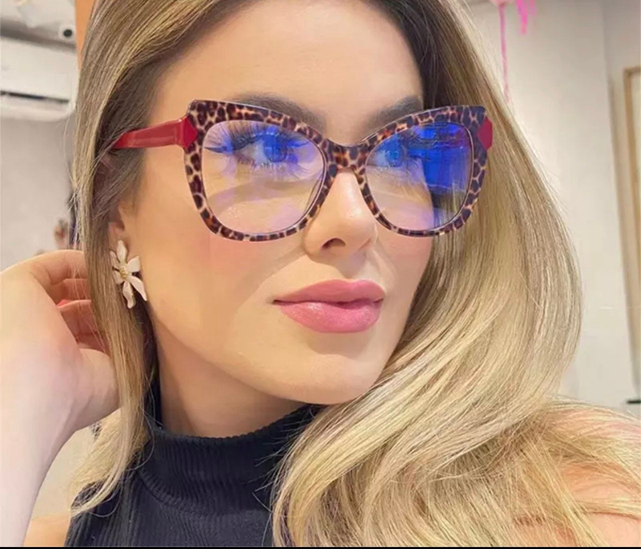 Fashion TR90 Cat Eye |Women Men| Double Color Glasses Frame |Retro Spring Hinge Clear |Anti-Blue Light Eyewear |Optical Frame