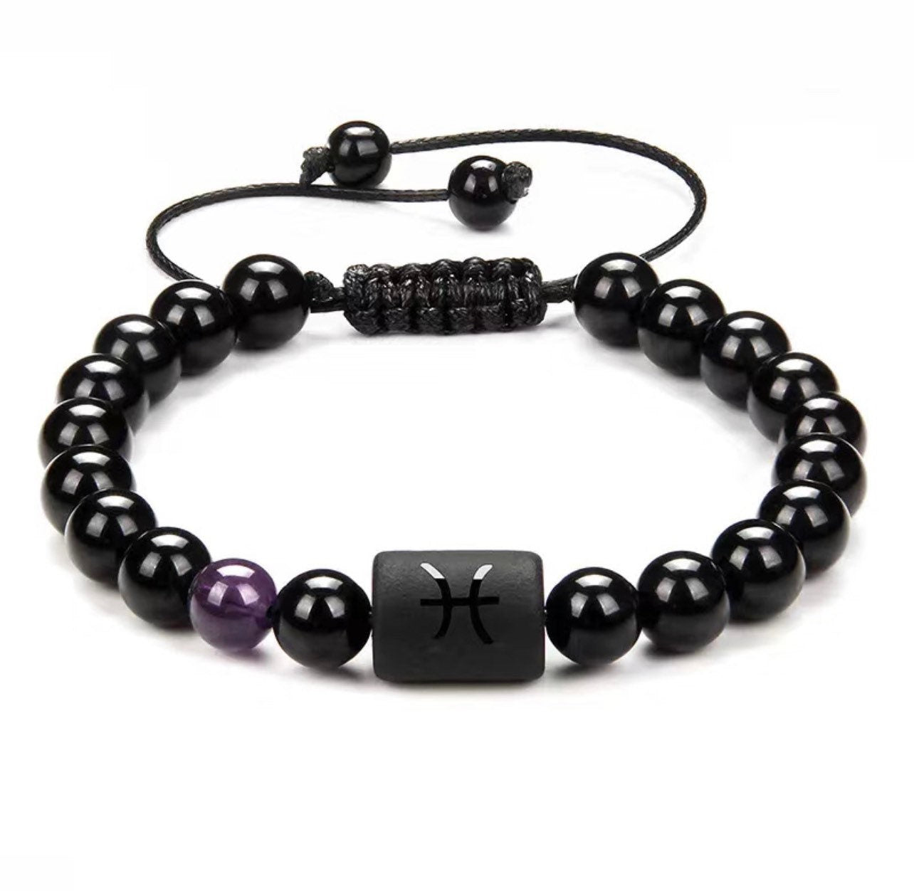 12 Constellation Couple Bracelet |Black Stone Bracelets |For Women Men|Braided Bracelet |Natural Stone |Reiki Beads Charm Jewelry