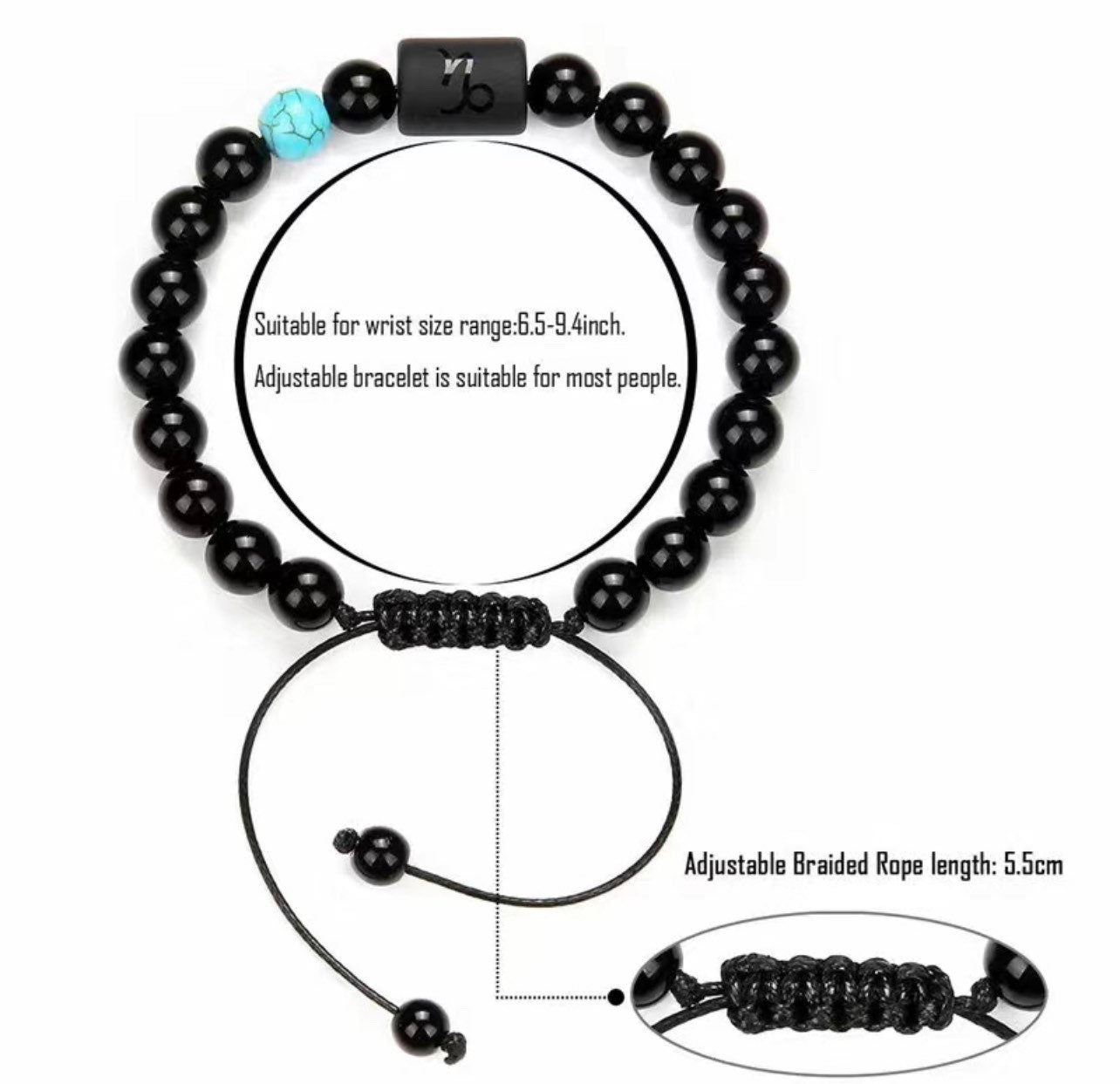 12 Constellation Couple Bracelet |Black Stone Bracelets |For Women Men|Braided Bracelet |Natural Stone |Reiki Beads Charm Jewelry