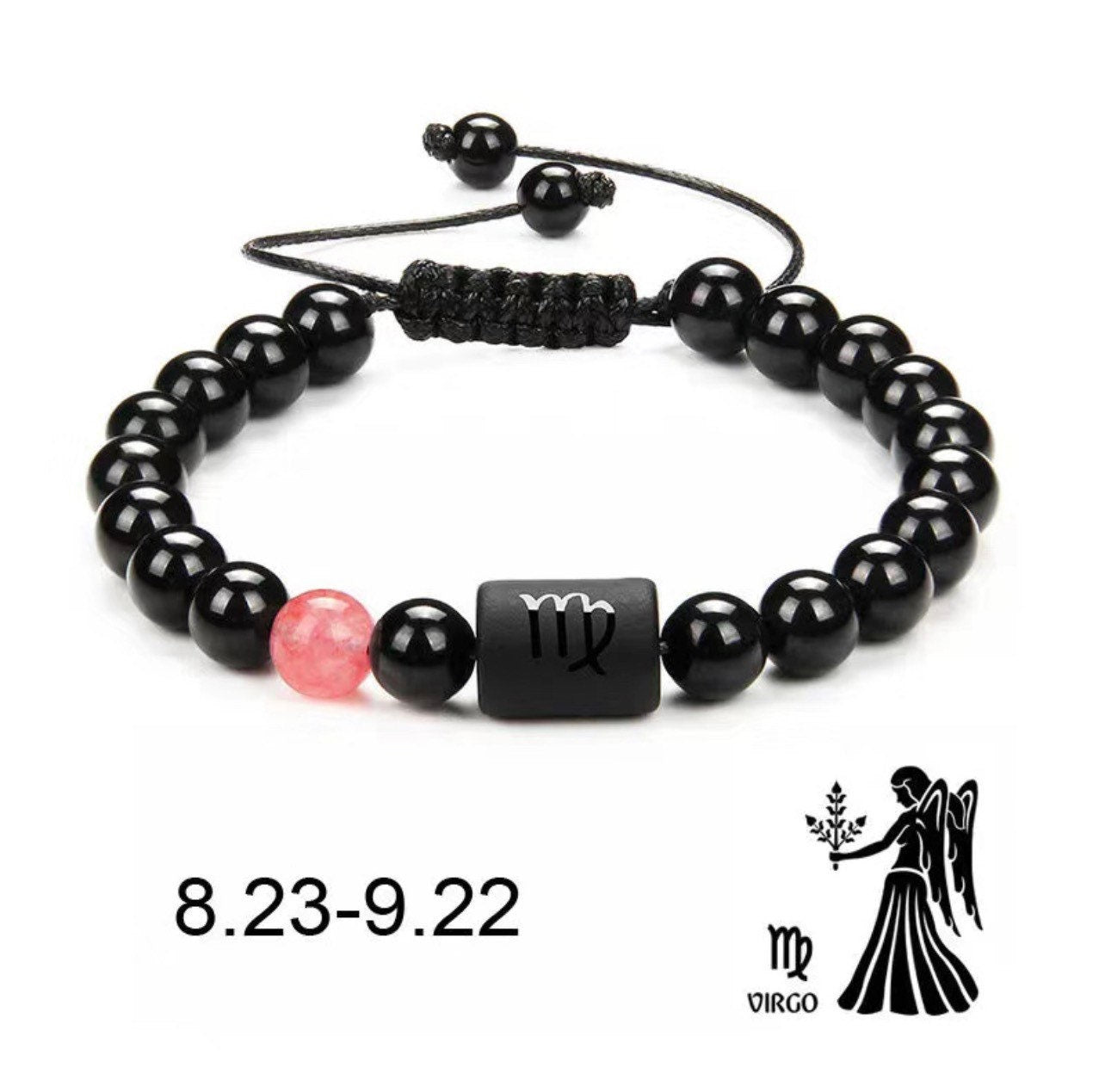 12 Constellation Couple Bracelet |Black Stone Bracelets |For Women Men|Braided Bracelet |Natural Stone |Reiki Beads Charm Jewelry