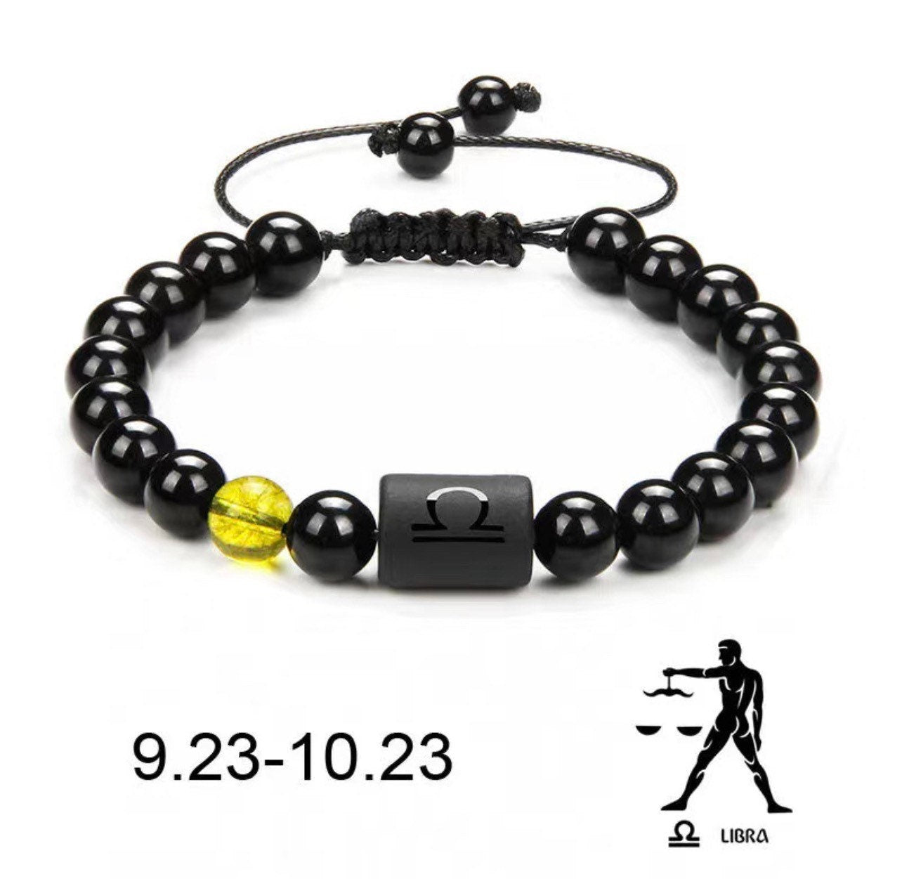 12 Constellation Couple Bracelet |Black Stone Bracelets |For Women Men|Braided Bracelet |Natural Stone |Reiki Beads Charm Jewelry