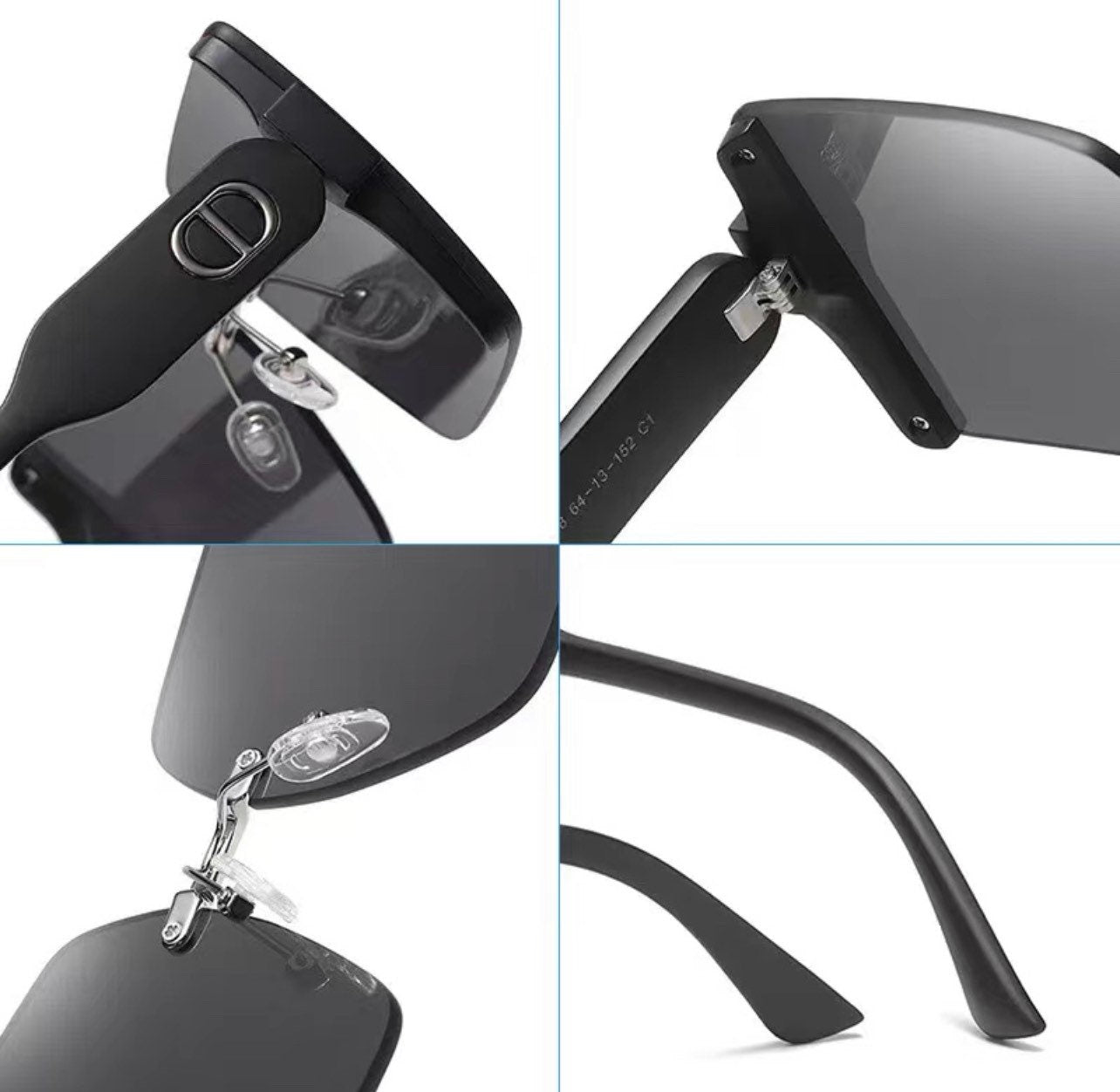 Oversized Sunglasses |Fashion Rimless Square Sun Glasses |Trendy Luxury Brand Design |UV400 Female Shades For Woman