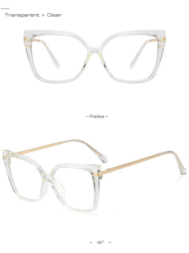 New Fashion Luxury Retro TR90 Square |Women men|Glasses Frame Double Colors |Fashion Clear Anti-blue Light Optical Eyeglasses