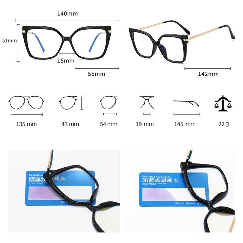 New Fashion Luxury Retro TR90 Square |Women men|Glasses Frame Double Colors |Fashion Clear Anti-blue Light Optical Eyeglasses