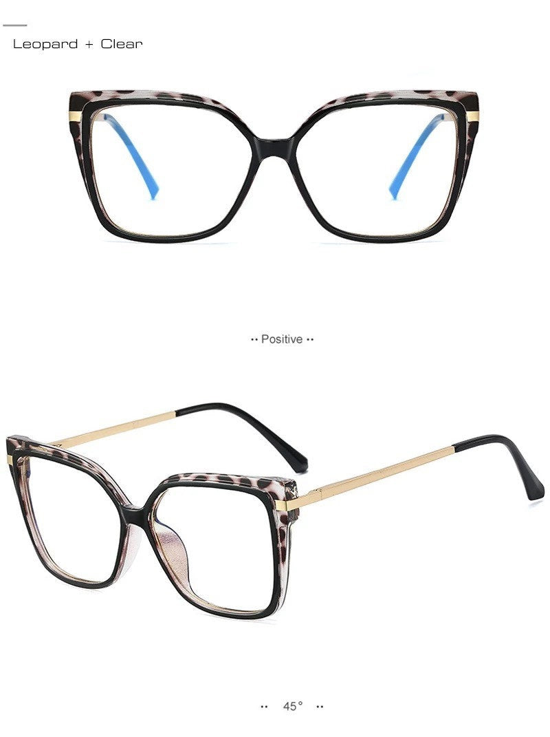 New Fashion Luxury Retro TR90 Square |Women men|Glasses Frame Double Colors |Fashion Clear Anti-blue Light Optical Eyeglasses