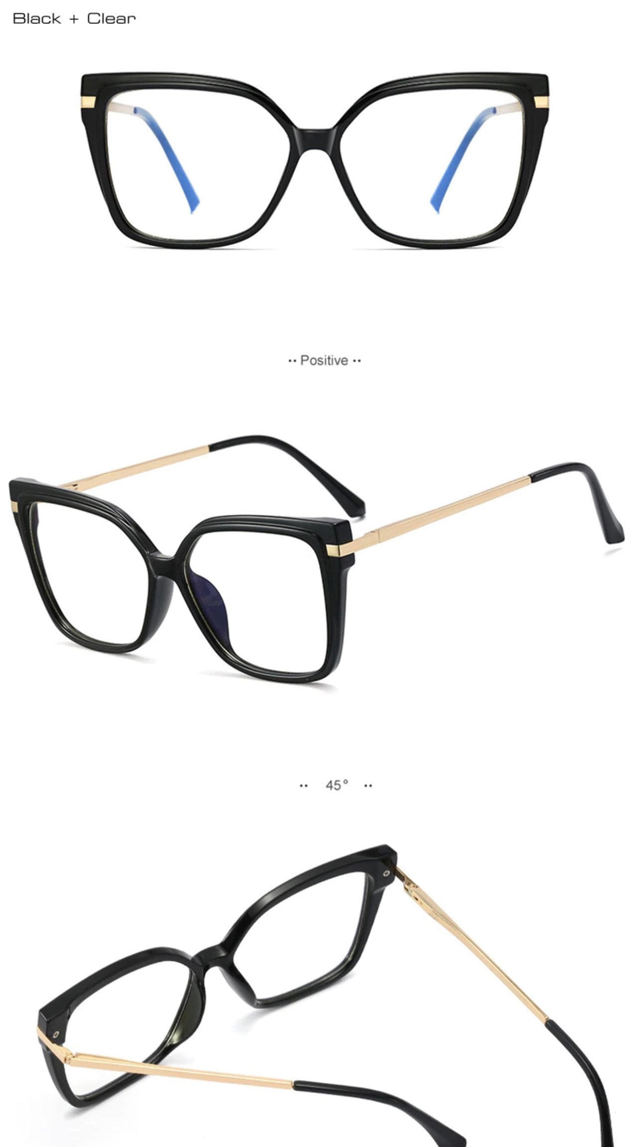 New Fashion Luxury Retro TR90 Square |Women men|Glasses Frame Double Colors |Fashion Clear Anti-blue Light Optical Eyeglasses