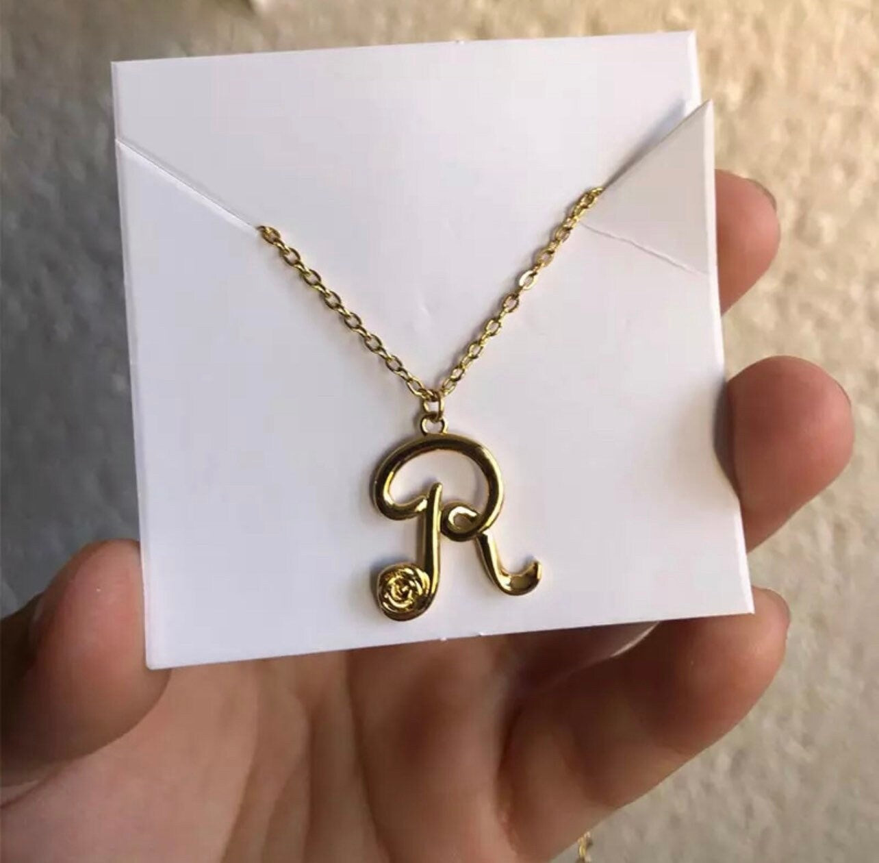 Stainless Steel Rose Flower A-Z Letter Necklaces For Women Flower Initial Pendant Choker Necklace Alphabet Boho Jewelry Gift