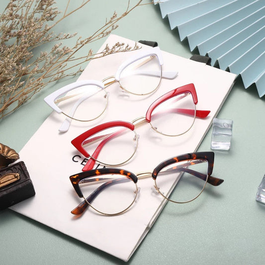 Cat Eye Computer Glasses |Women Men| Anti Blue Eyebrow Design |Eyewear Blue Light Blocking Glasses |Optical Spectacle Eyeglass