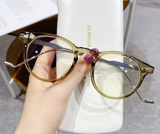 Retro Anti Blue Light Round|Women Men|Glasses Frame Fashion |Spring Hinge Clear Optical Eyewear| Leopard Computer Glasses
