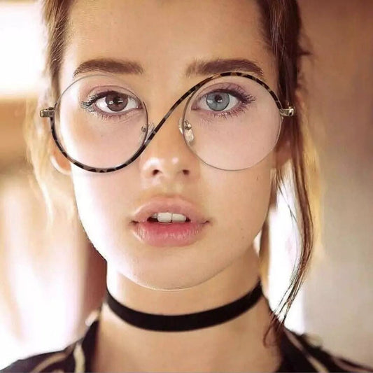 Retro Semi-Rimless Round |Women Men|Metal Glasses Frame Fashion |Optical Clear Anti Blue Light Eyeglasses Frames