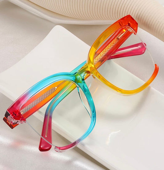 Oversized Square Eyeglasses Colorful Frames for |Women Men|Anti Blue Light Glasses Frame| Optical Computer Fashion Eyewear